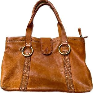 Frye brown leather rust / brown shoulder handbag women’s purse medium / large